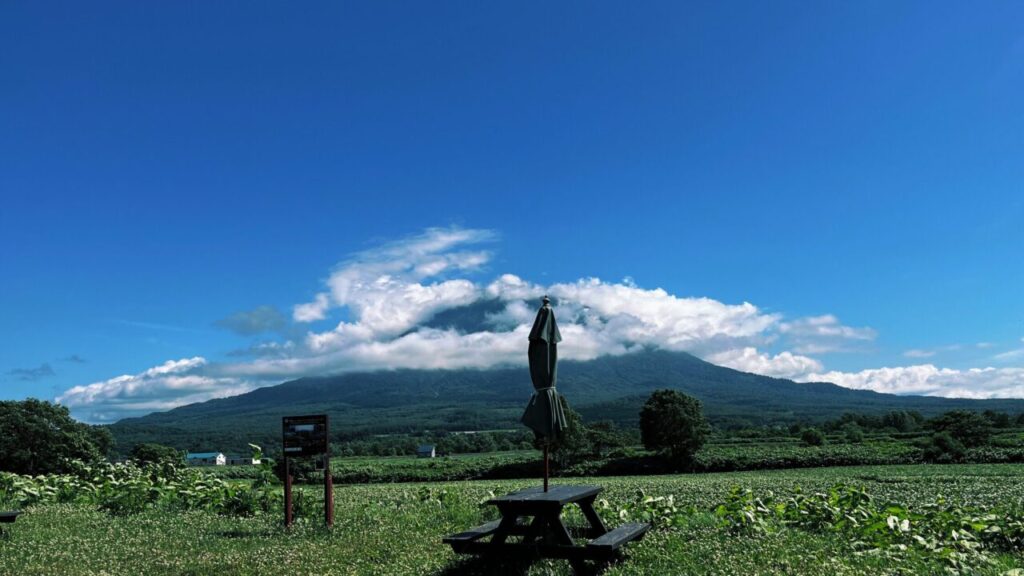 笠を冠る羊蹄山