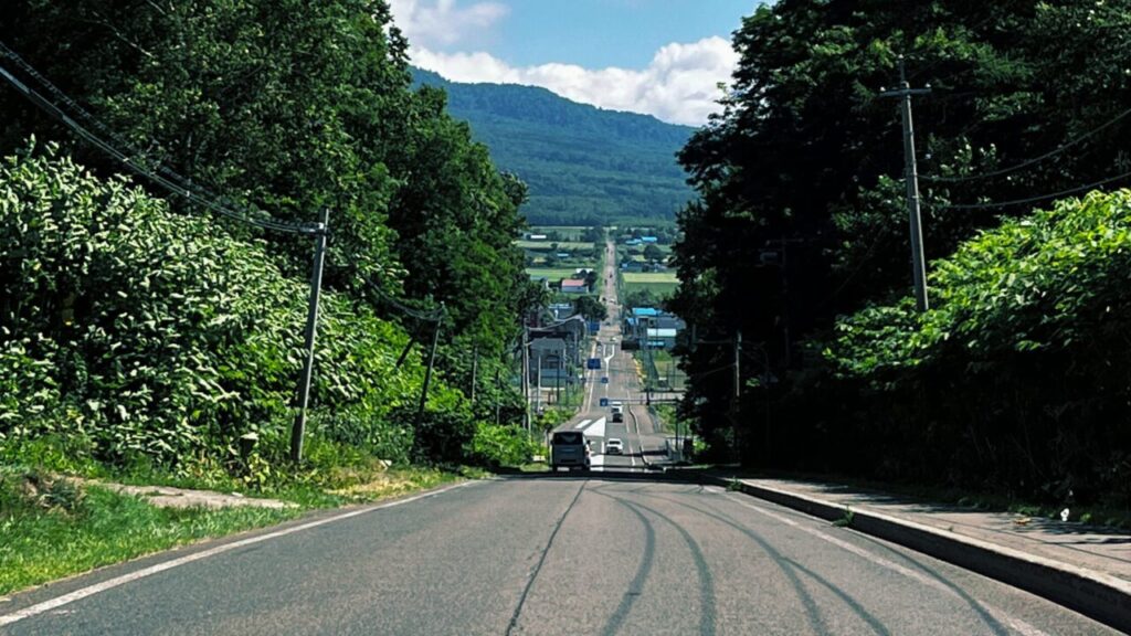 倶知安の天にまで届きそうな道